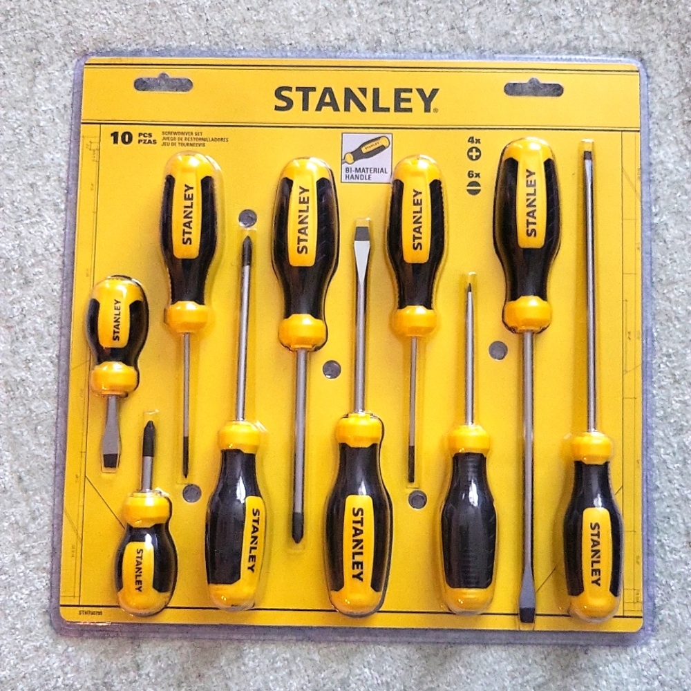 NIP Stanley 10 Pc Screwdriver Set